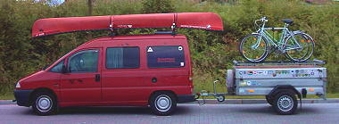 Kanutransport - zum Reise-Van
