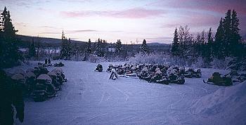 Schneemobilparkplatz